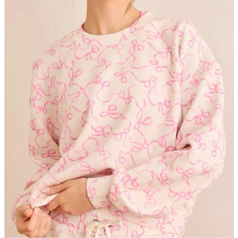 NEW Altar’d State AS Revival Pink Bow Super Soft Sweatshirt Large Available